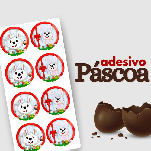 01 Cartela Figurinha Páscoa C/16 Festa Coelhinho Colante