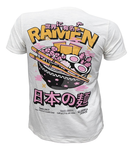 Playera Estampada Ramen Color Hueso Para Hombre Quarry