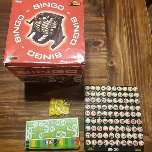 Imagen 2 de 5 de Bingo Bisonte De 90 Bolillas + Bolillero + Portabolilla
