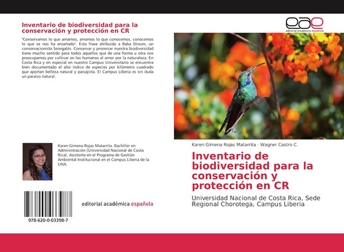 Libro: Inventario Biodiversidad Conservación Y Pr