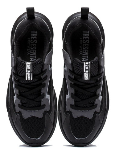 Imagen 3 de 4 de Tenis Negros Con Gris Mujer Marca 360 Modelo Friday
