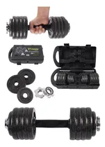 Comprar Kit Set De Pesas Mancuernas 60 Lb \u002F30kg 2 Barras Y 16 Discos
