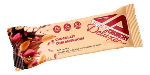 Tasty Crunchy Deluxe Barrinha 12 Uni. 50g Adaptogen Sabor Chocolate Com Amendoim