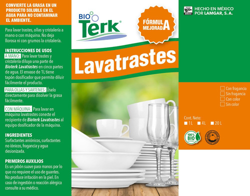 Jabón Líquido Lavatrastes Espuma Controlada Biodegradable L