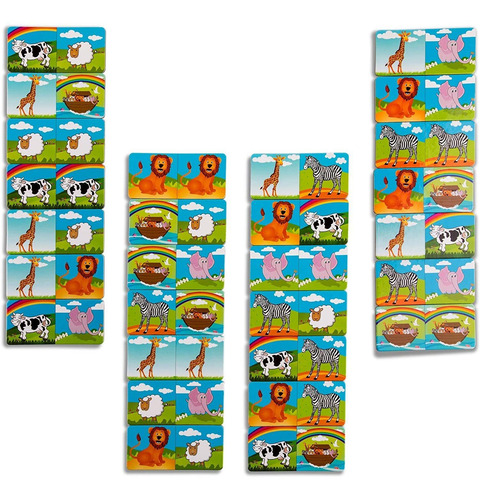 Noahs Ark Animals Domino Game Fun Family Magnetic Playset