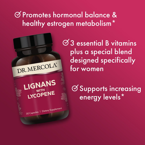 Dr. Mercola Lignans Con Suplemento De Licopeno, 30 Porciones