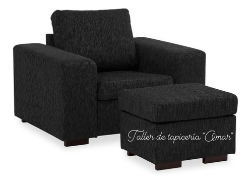 Sillón Sofá Individual Con Puff Apoyapiés 