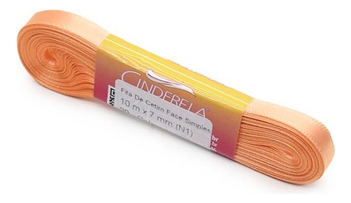 Fita De Cetim Nº 01 7mm Com 10 Metros - Cinderela Cor 29 - Salmão