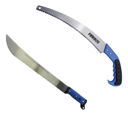 Serrucho Curvo Con Hoja De Acero Sk5 De 33 Cm Y Machete 20 