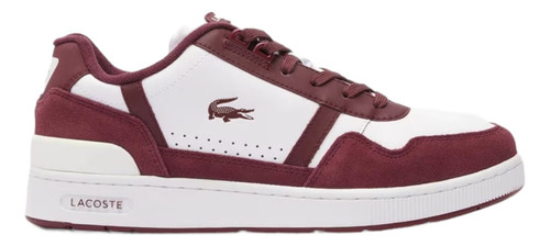 Tenis Lacoste Tclip Gamuza Blanco/tinto Casual 100% Original