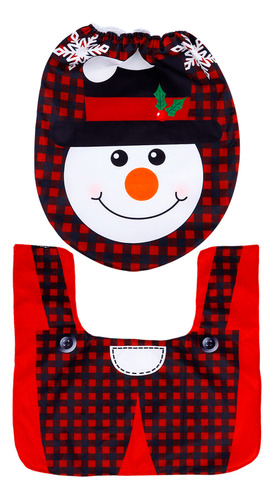1 Set Of Christmas Pattern Toilet Mat Toilet Seat Lid Cover