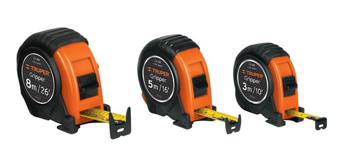 Flexómetro Gripper, Contra Impacto, 8 M, Cinta 25 Mm. Truper