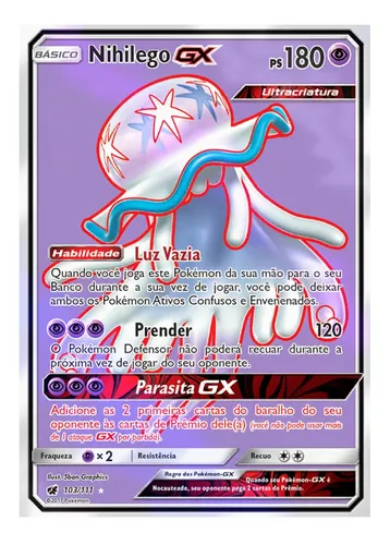 Carta Ultracriatura Nihilego Gx Full Art Invasão Carmim