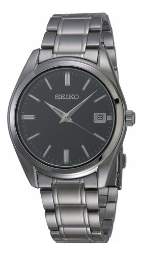 Relógio masculino Seiko Sur311 Silver Pulse Quartz em aço