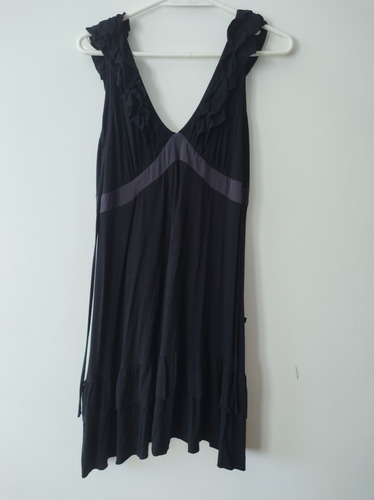 Vestido.kosiuko Negro Algodón Poco Uso 