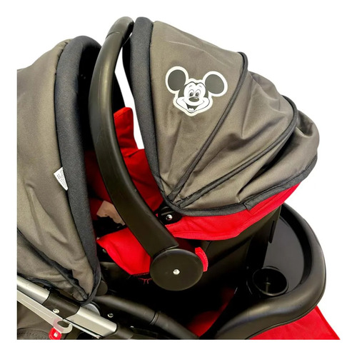 Coche Cuna Huevito Posiciones Grande Rebatible Disney 3233ts Rojo Negro