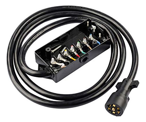 7 Way 8 Feet Trailer Extension Cord With 7 Gang Junctio...