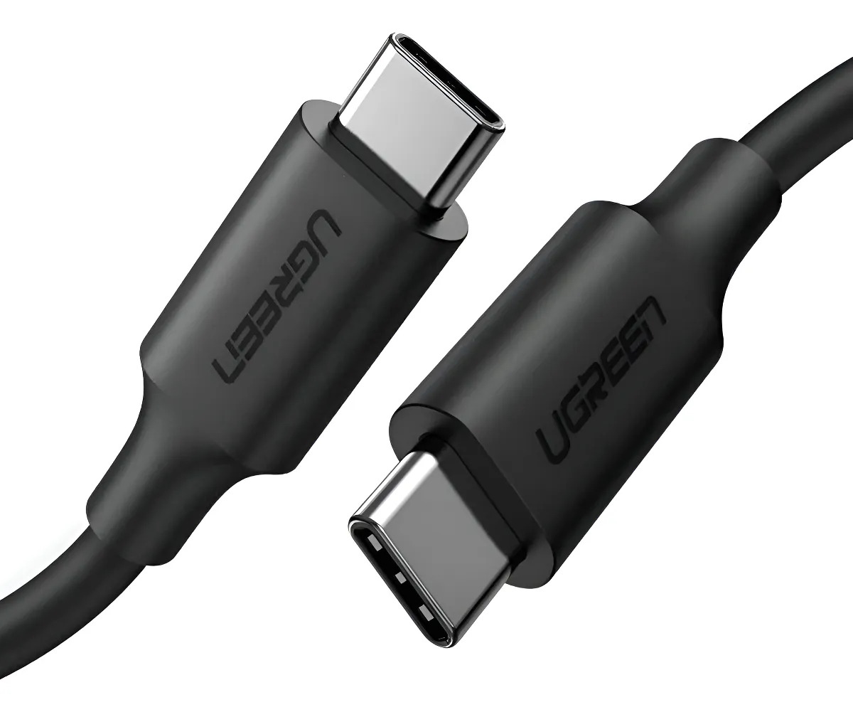 Cabo Turbo Ugreen Duplo Usb Tipo-c 60w - 1 Metro Preto