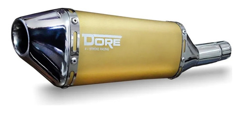 Escape Ponteira Alumínio Dore + Curva Inox  Cb 300 R Dourado