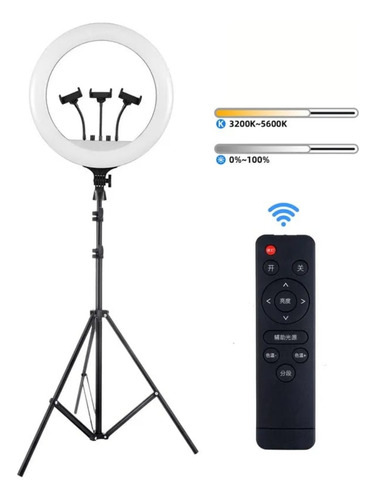 Aro De Luz Con Trípode Extensible Triple Soporte Celular