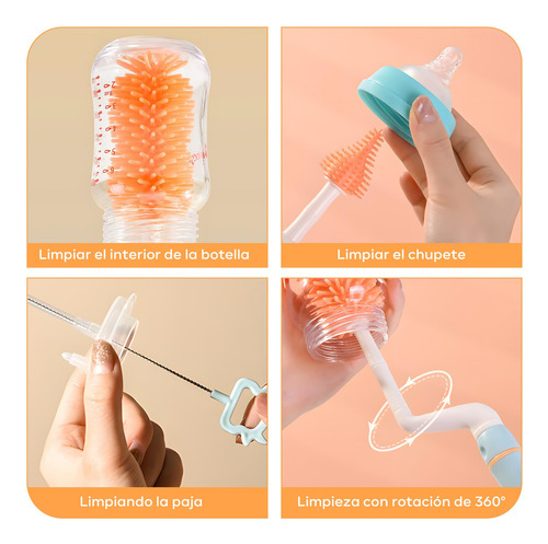 Cepillo Para Biberones De Silicona 5 En 1 Multifunción