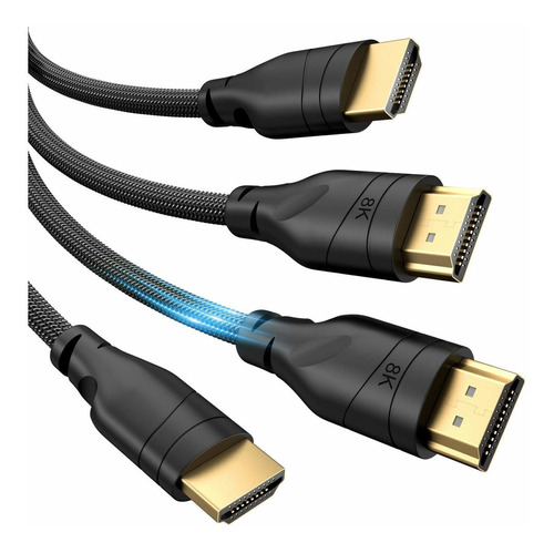 2 Cables Hdmi 2.1 8k Trenzado 2mt Hdcp 2.2 Lamtoon