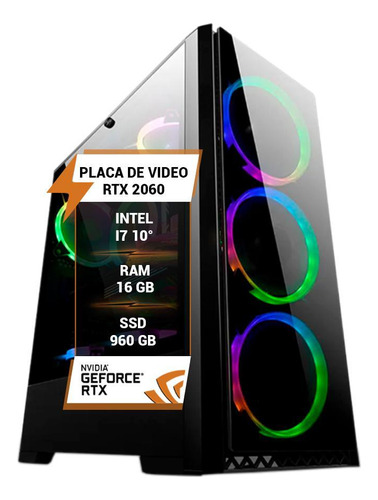 Pc Gamer Intel I7 10 Rtx 2060 Memória 16gb Ram Ssd 960gb