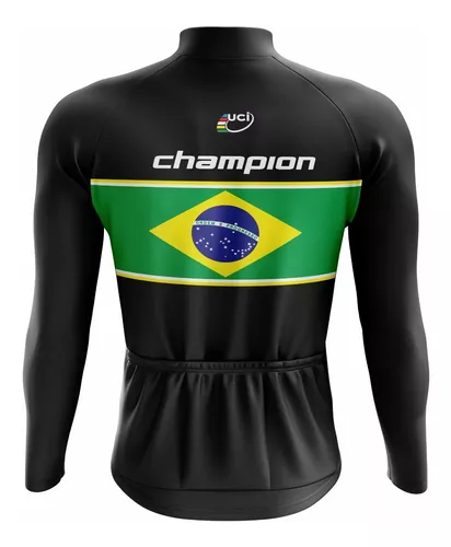 Camisa De Ciclismo Masculina Champion Brasil Manga Longa