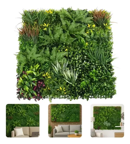 Jardim Vertical Artificial Super Premium 100x100 Mix De Folhagens Luxo 1m2 Parede Verde Artificial Muro Inglês Paisagismo Artificial Jardim Suspenso Artificial Painel de Folhagens