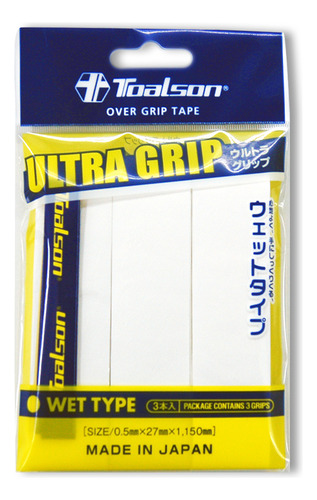 Overgrip De Tenis & Pádel - Ultra Grip Toalson - 3 Unidades Color Blanco