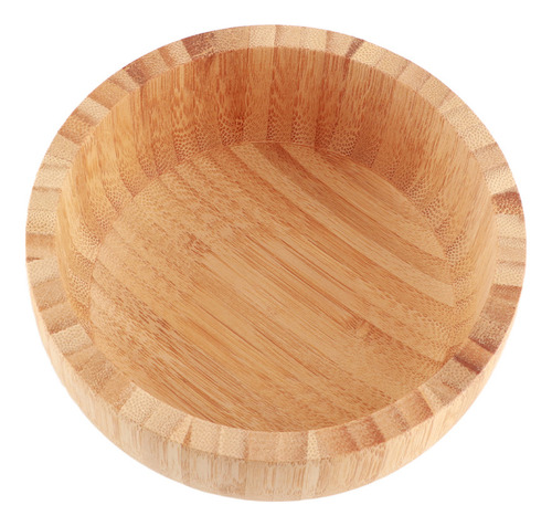 Saladeira De Bambu Para Servir Louça Redonda De Madeira Natu