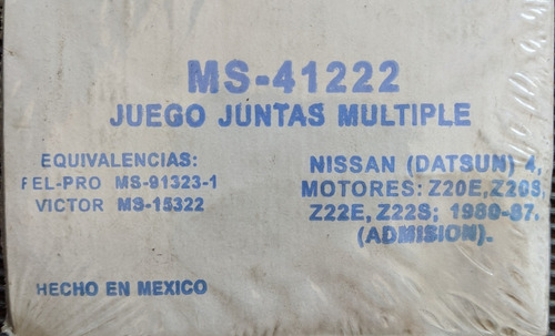 Ms-41222 Jgo Empaques Multiple Nissan Z20 Z22