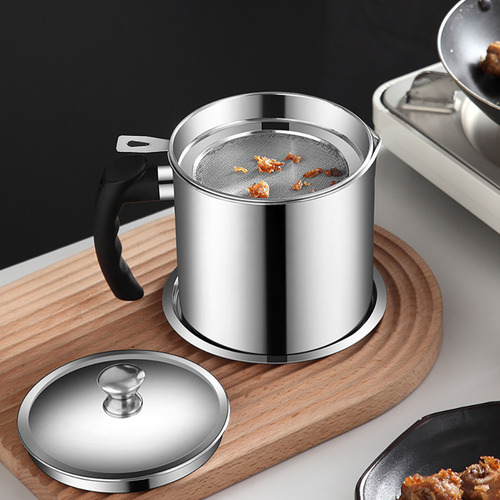 Colador De Aceite Y Recipiente De Acero Inoxidable, Olla De