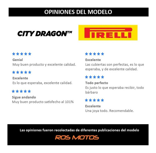 Cubierta 80 100 18 Pirelli City Dragon Hero Hunk 150cuotas