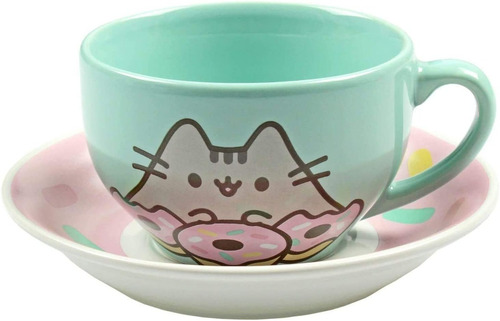 Juego De Tazas De Té Pusheen Donut