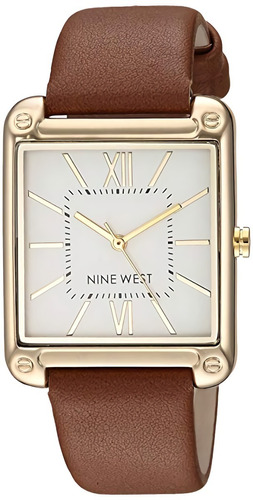 Nine West | Nw/2116svbn | Reloj Mujer | Original Color de la correa Marrón Color del bisel Dorado Color del fondo Blanco