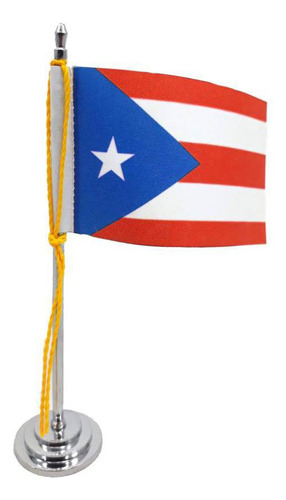 Mini Bandeira De Mesa Da Porto Rico 15 Cm Poliéster