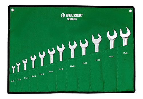 Kit C/ 10 Jogos De Chaves Fixa 6 A 32mm 12 Pç Belzer 300403b