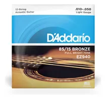 Comprar Encordoamento Violão 12 Cordas 010 D´addario Bronze 85\u002F15 Ez