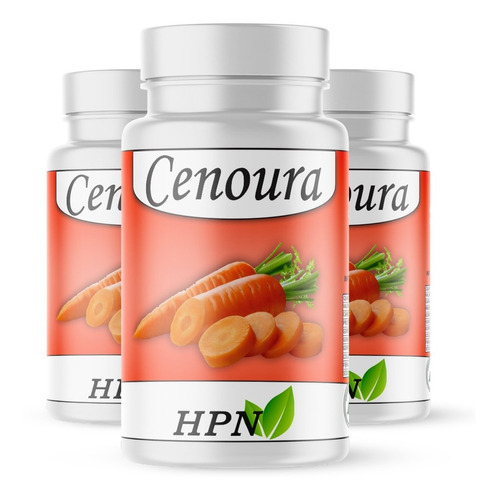 Cenoura (100% Natural) 180 Cápsulas/ 500mg Kit 3 Potes