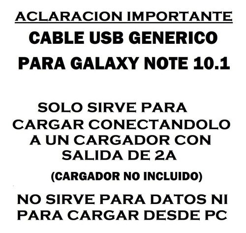 Imagen 2 de 3 de Cable Usb Compatible Con Samsung Galaxy Note 10.1 N800 N8010