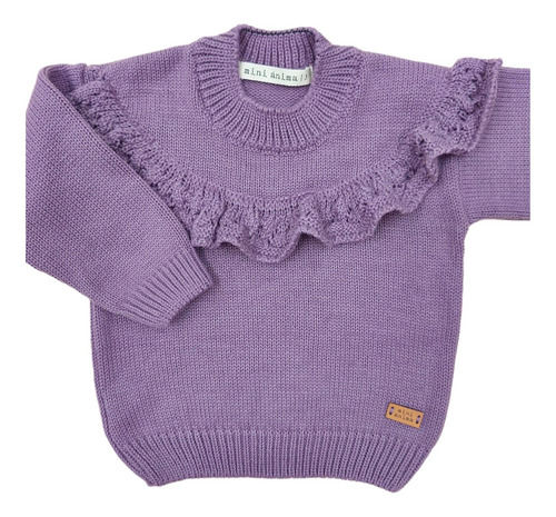 Sweater Canesu Mini Anima Tejido Bebe Kids Abrigo  Malva