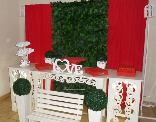 Imagem 3 de 3 de Locação Aluguel Kit Provençal Branco E Vermelho Casamento