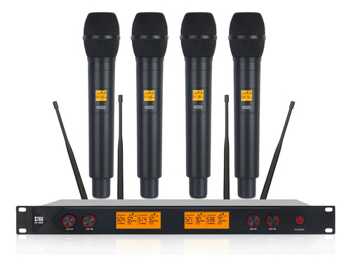 A400 Set Microfonos Uhf Profesional Inalambricos Sistema