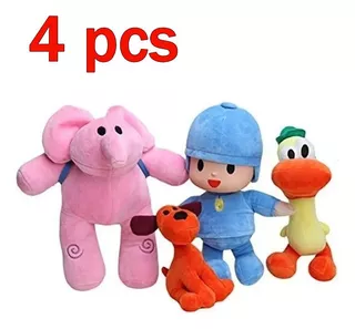 4 Peças Pocoyo Elly Pato Loula Fred Loula Muñeco Peluche Jug