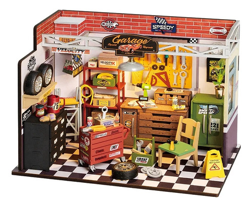 Puzzle 3d - Garage Workshop - Casa Miniatura - Robotime