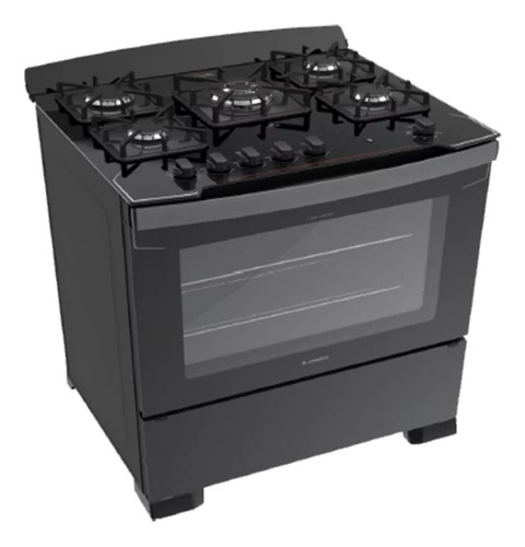 Cocina James C 805 N Negra 5h S/g Mesada Vidrio Negro Albion