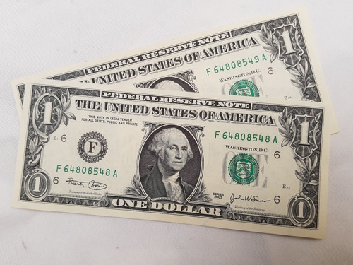2 Billetes De 1 Dólar Americano Serie 2003 (reales)