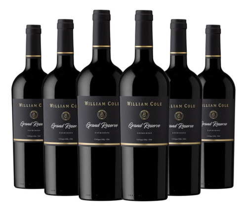 6 Vinos William Cole Gran Reserva Carmenere