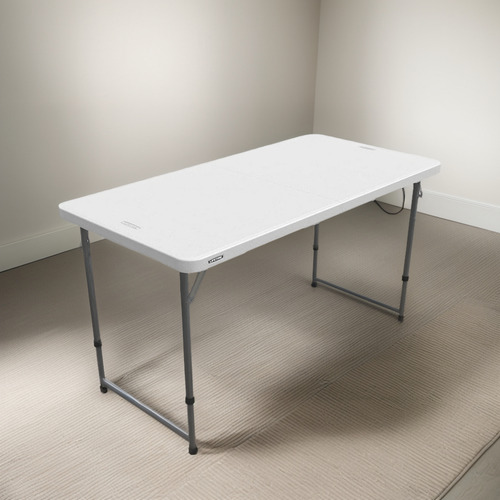 Mesa Rectángulo Plegable Ajustable Color De La Tapa Blanco